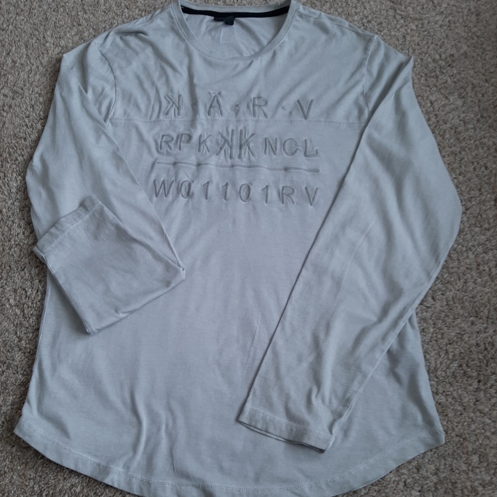 KARV - Gray Long Sleeve Graphic Tee for Men - Size: M
